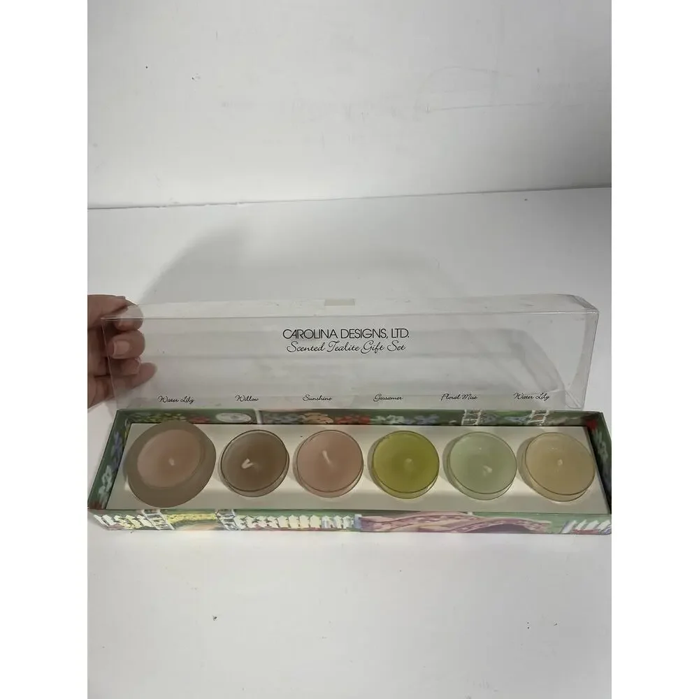 Carolina Designs Scented Tealite Gift Set 6‎ Candles & 1 Holder Tea Light Candle